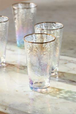 Zaza Lustered Highball Glasses, Set of 4