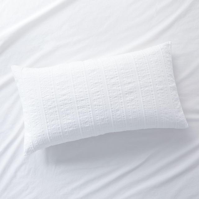 Malang White Stripe Textured King Sham