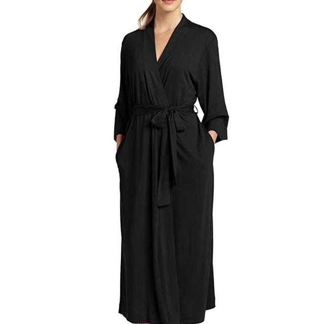 Natori Shangri La Long Robe with Kimono Sleeves, Bathrobe for Women