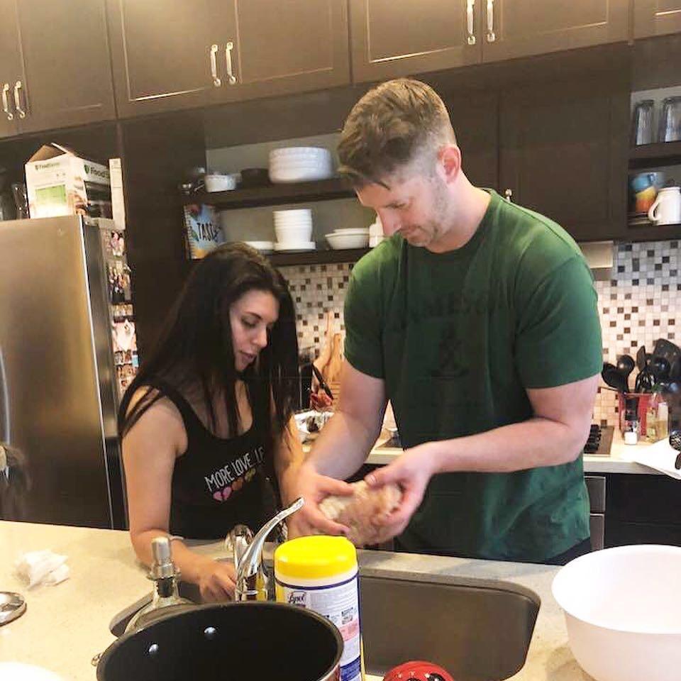 Cooking Thanksgiving in our PJ's!