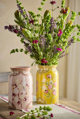 Floral Painting Ginger Jar Ceramic Vase