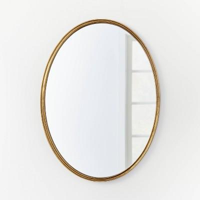 26" x 36" Oval Shape Antique Mirror Brass - Threshold™ designed with Studio McGee