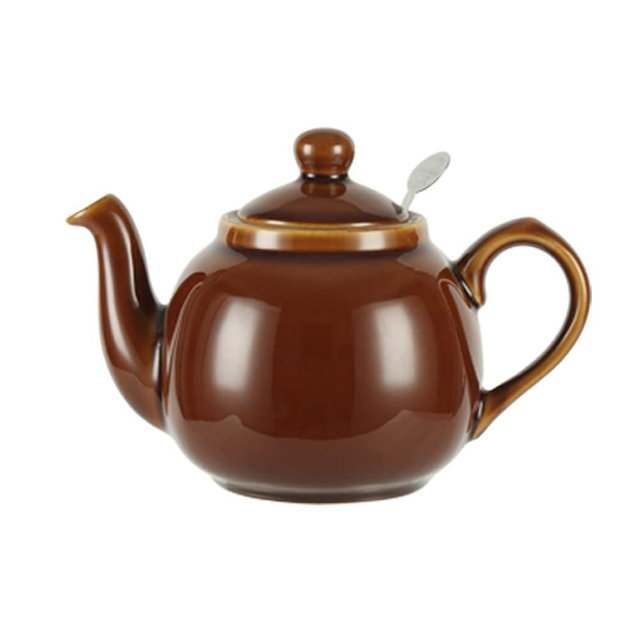 London Pottery Farmhouse Teapot with Infuser, Ceramic, Rockingham Brown, 2 Cup (600 ml)