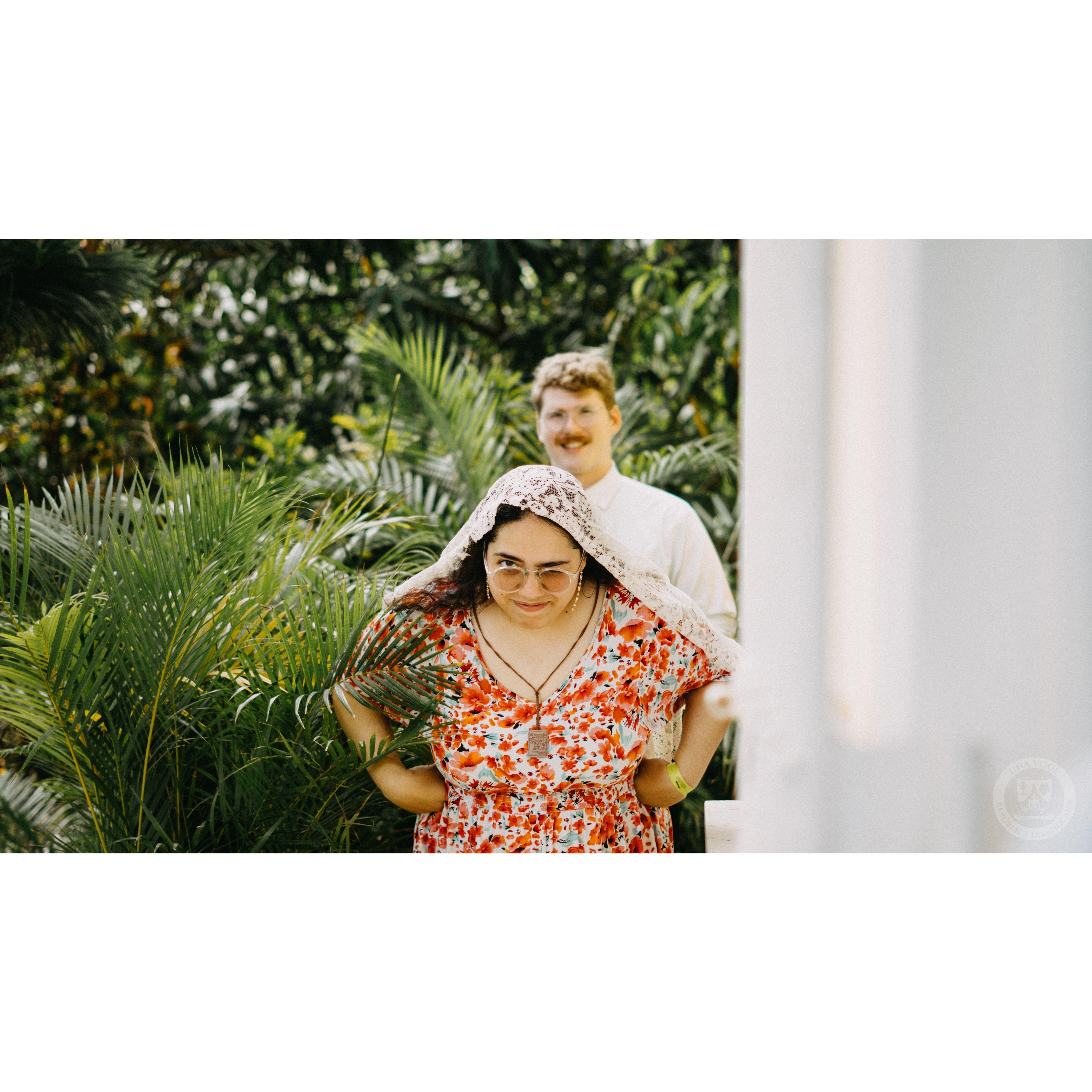 On the Feast of Pentecost, we got the beautiful opportunity to sing at an Extraordinary Form Latin Sung Mass. One of Adelle's friends, Gil, was taking pictures and took this cute one of us.