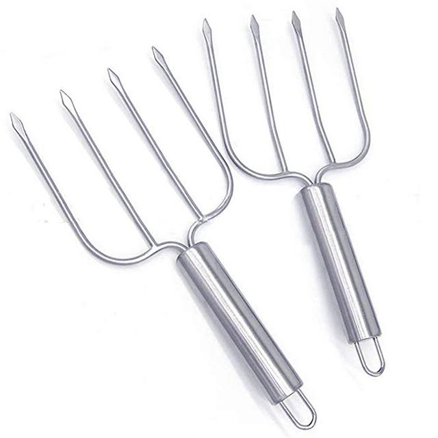 Mei AoJia Stainless Steel Poultry Lifters Set of 2.Meat Fork, Roaster Poultry Fork, Carving Forks, Transfer Chicken or Ham Easily