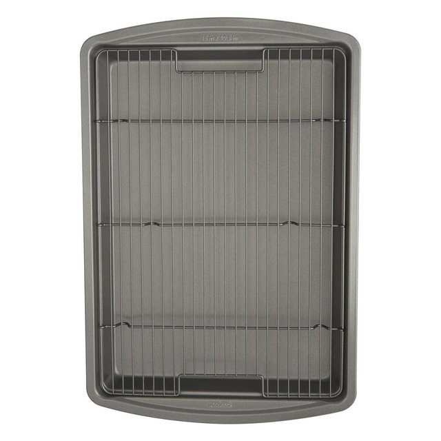 Good Cook Everyday Nonstick Steel Crispy Baking Set with Baking Sheet and Wire Rack, 15" x 10.5"