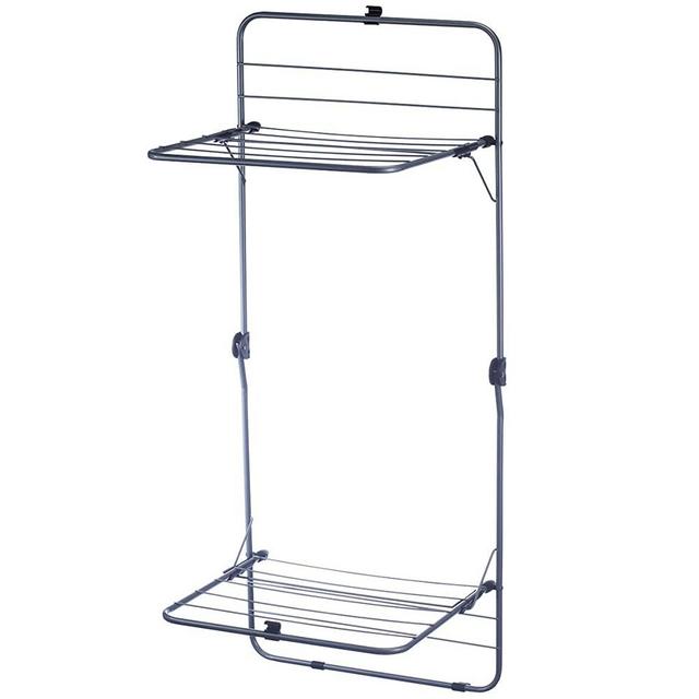 Fox Valley Traders 2-Tier Over-The-Door Laundry Clothes Drying Rack – Steel – Opens to 50” x 20” x 16”