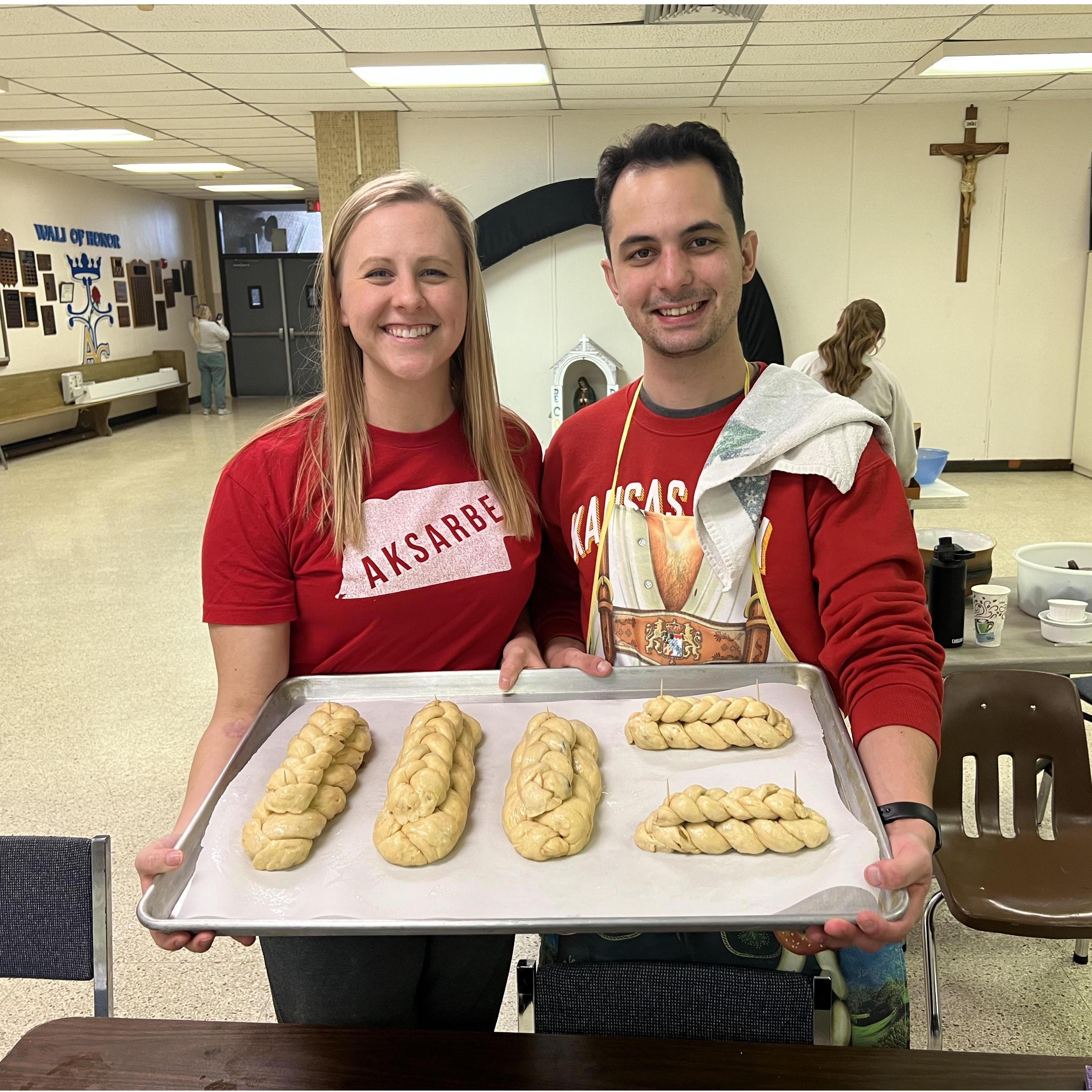 Houska baking with the Vankat family