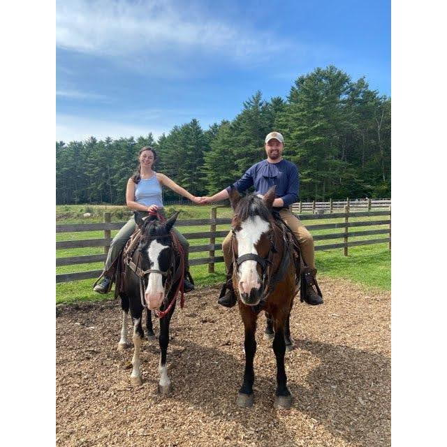 We're always getting into something. This was a leisure setting compared to the last horses we rode. Alex is sitting on Old Alice <3