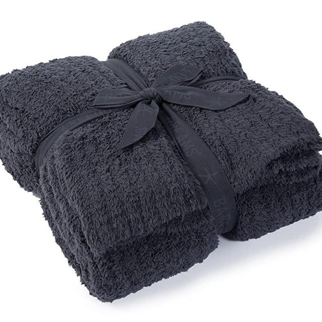 Barefoot Dreams CozyChic Ribbed Throw Slate Blue One Size