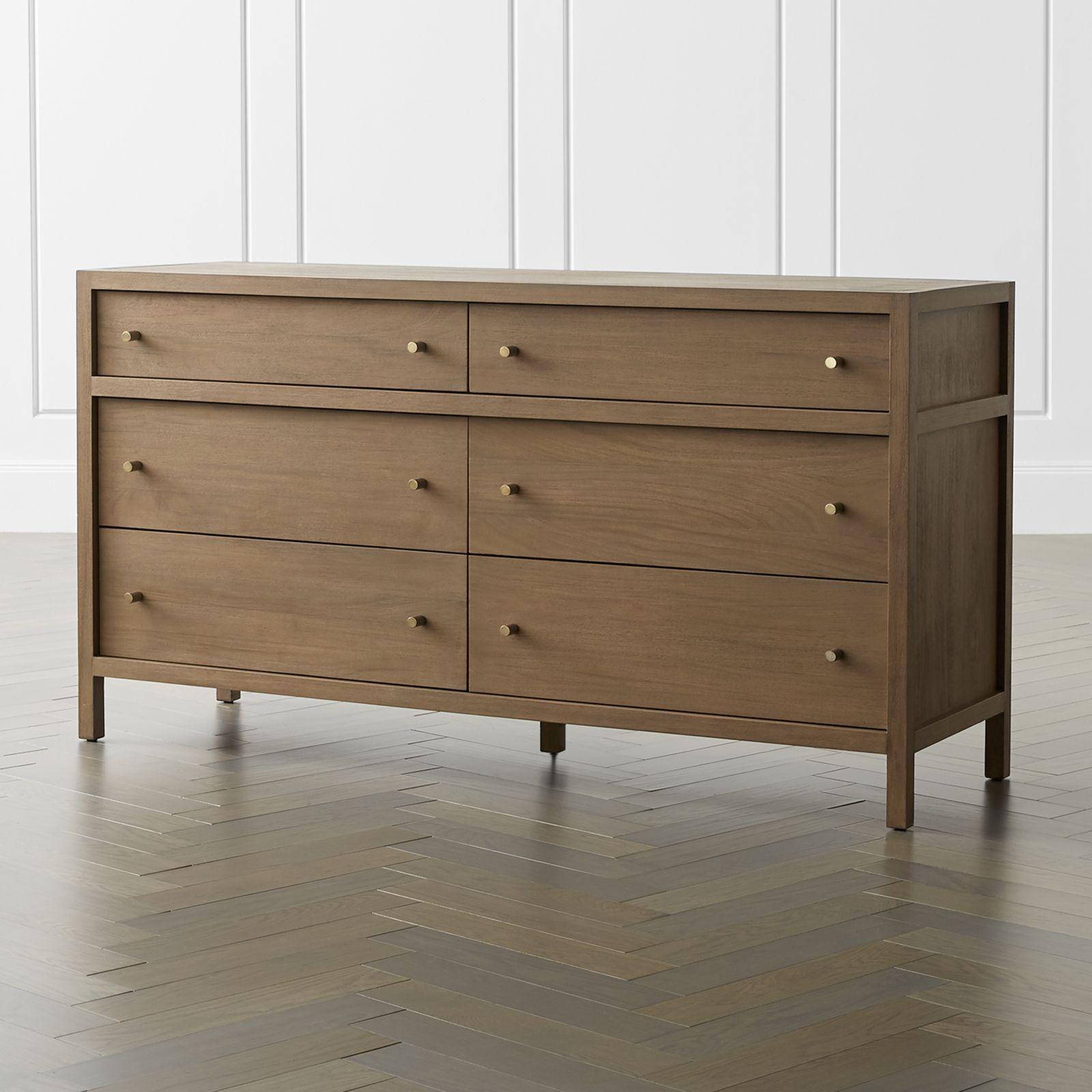 Crate and Barrel Keane 6 Drawer Solid Wood Dresser Zola
