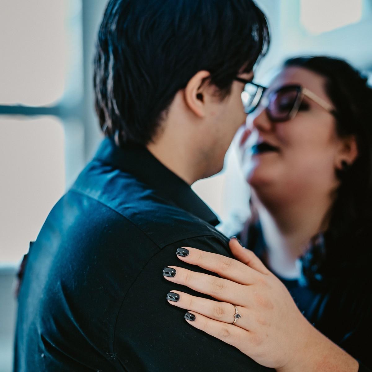 This photo really showcases Miranda's engagement ring.