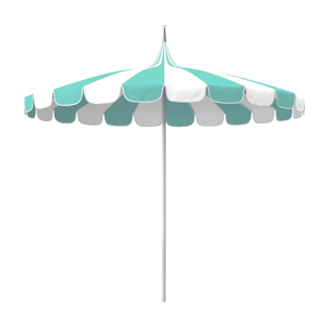8.5' Sunbrella® Two-Tone Pagoda Umbrella - Canvas Aruba Sunbrella® Canvas