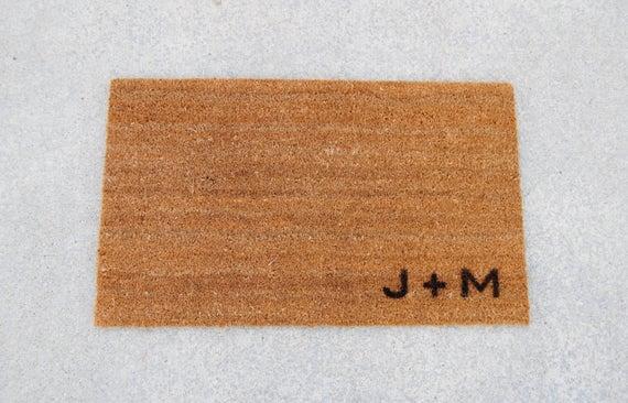 Doormat / Welcome Mat Personalized with Custom Initials  -  made from natural coir