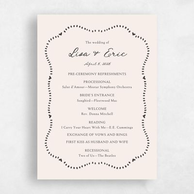 Linen, Beige Wedding Program - Jemima