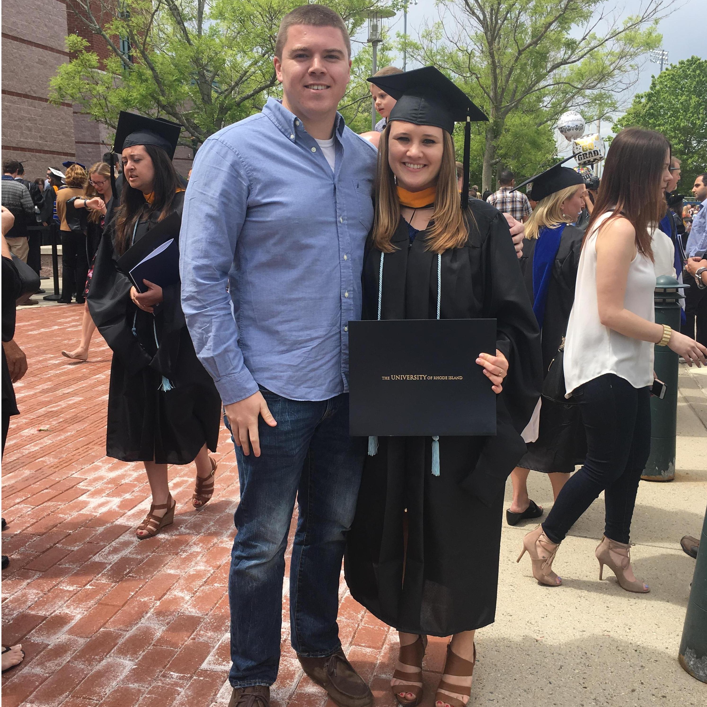 Sara's Masters graduation from URI in 2017
