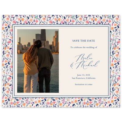 Dark Royal, Beige Wedding Digital Save the Date - Ariella Photo