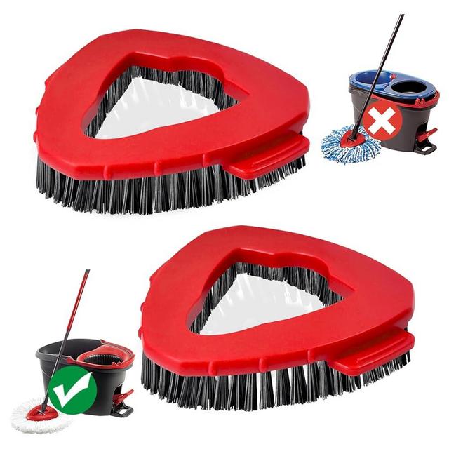 Oceda Scrub Brush, 2 Pcs Spin Mop Scrub Brush Head Compatible with O-Cedar EasyWring 1-Tank System, Hard Bristle Cleaning Brush for Bathroom, Kitchen, Tub and Tile (Not Fit RinseClean 2-Tank)
