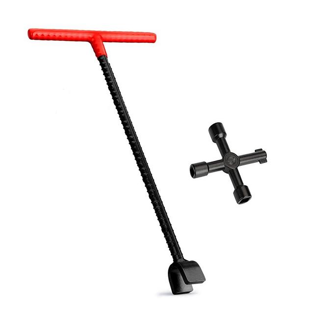 Eapele Water Meter Key 16 inch Enforced Steel T-Handle With 4-way Multi-Functional Chuck Key Drill Press