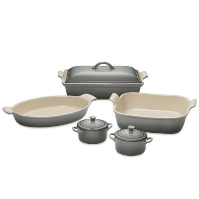 Le Creuset Stoneware 8-Piece Bakeware Set, French Grey