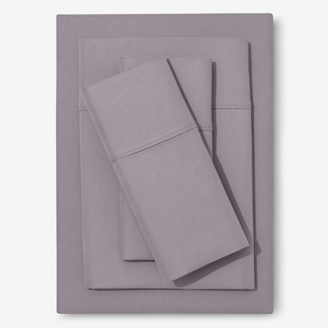 BrylaneHome Solid Damask 6 Piece Sheet Set - Queen, Dusty Lilac