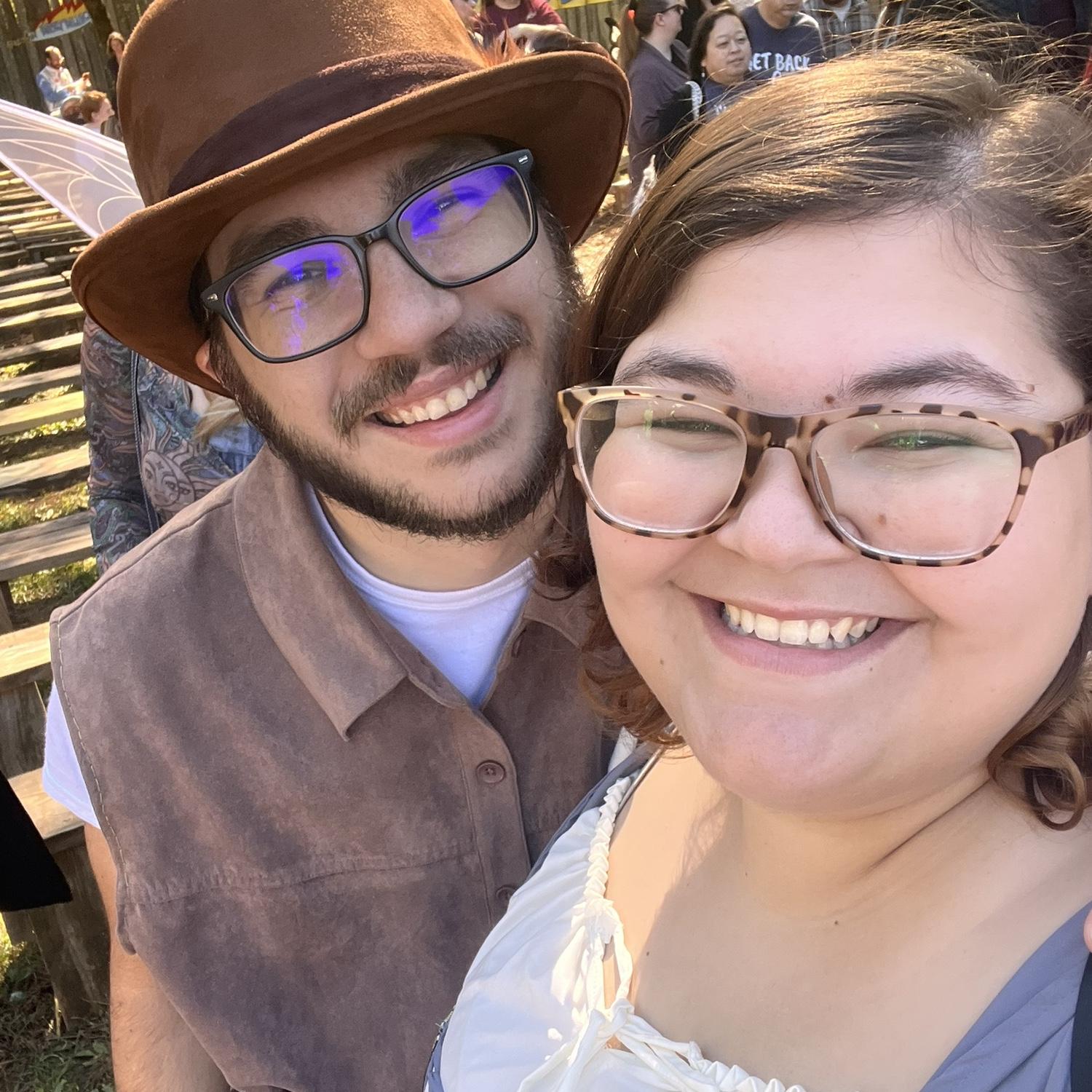 Our first trip to the Renaissance festival. David dressed up with me and got me a crown <3