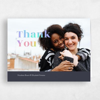 Blue Typography Wedding Thank You - Reverie Portrait