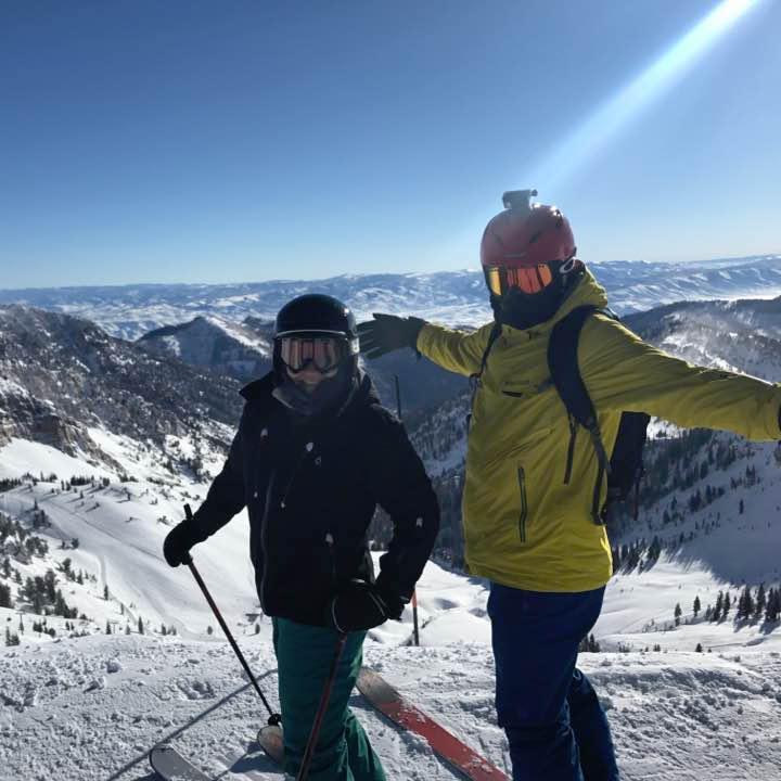 Skiing on a bluebird day in Utah