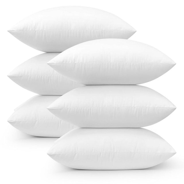 MIULEE Throw Pillows Inserts, Pack of 6 18x18 Inch 100% Virgin Fiber Filling Bed Couch Pillows