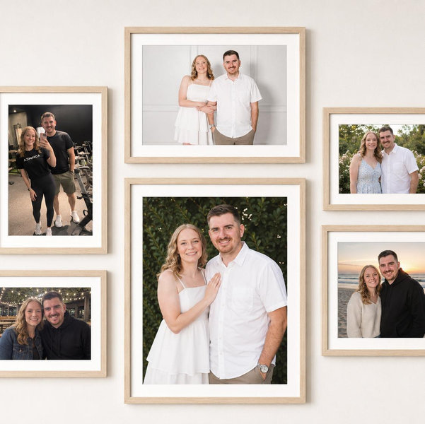 ArtbyHannah Gallery Wall Frame Set, 8 Pack Picture Frames Collage Wall Decor with Neutral Pampas Grass Art for Living Room, Assorted Size Including 11"x14", 8"x10", 5"x7"(Beige Frame)