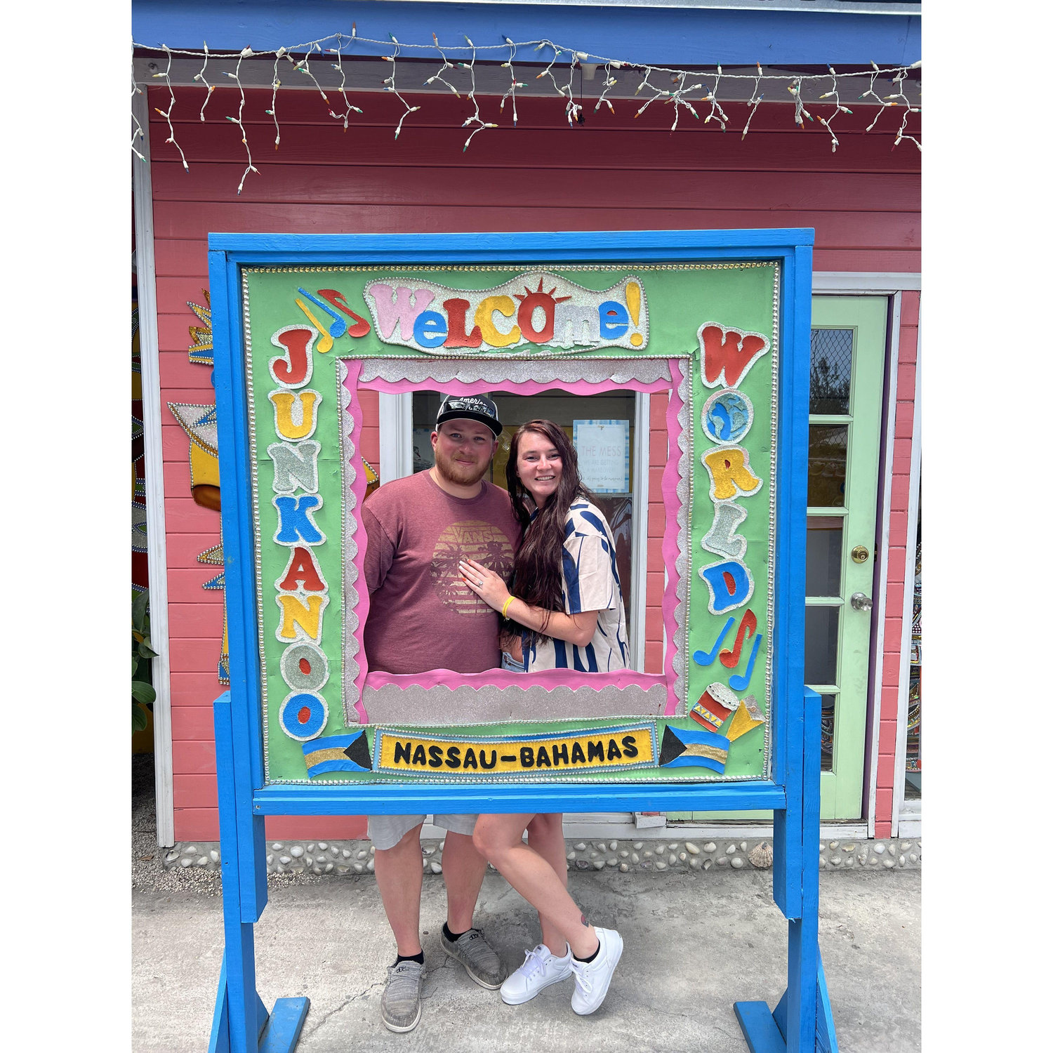 Our trip to the Bahamas. the most memorable, and this is the first picture after Grant proposed.