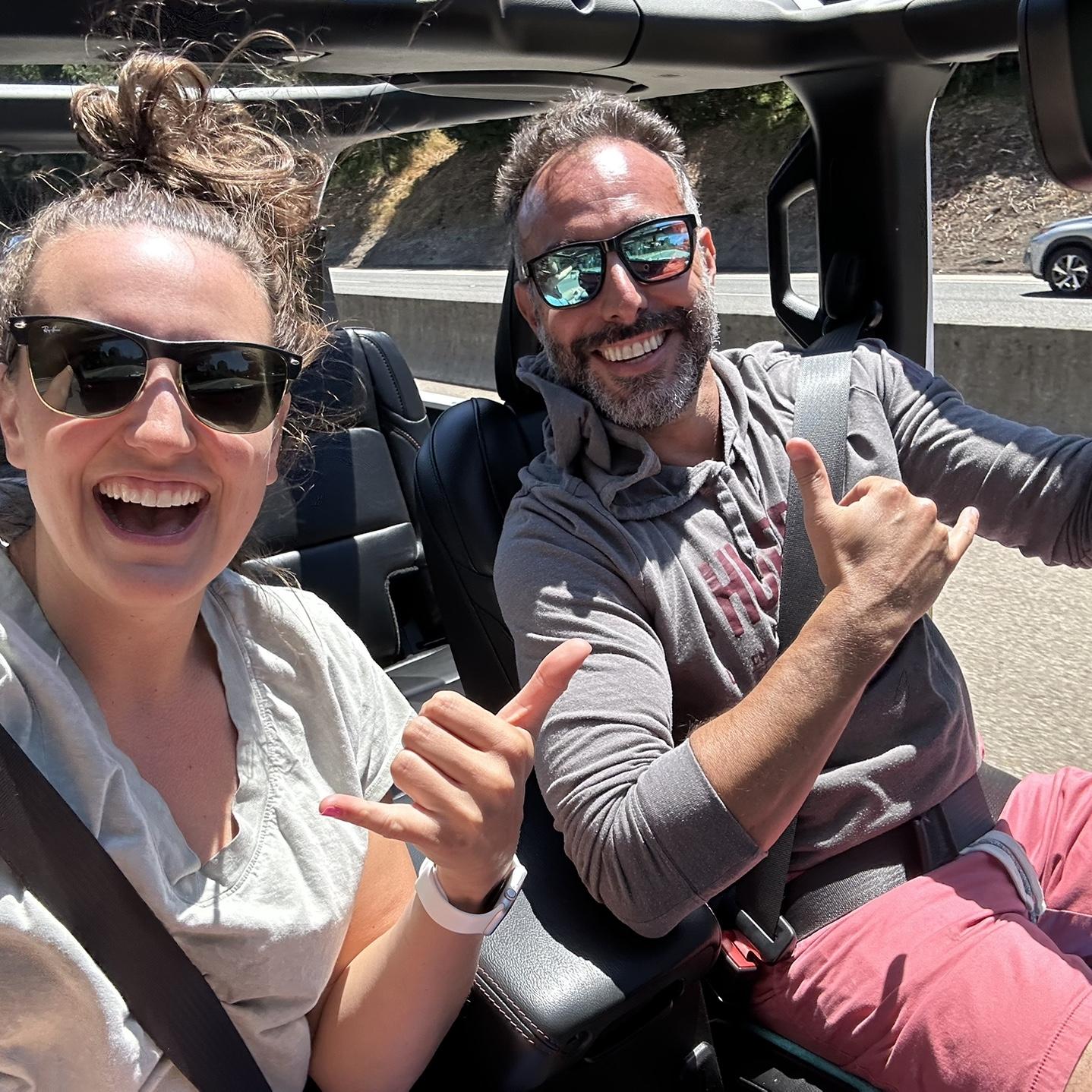 Our first unofficial first date! Heading to Santa Cruz to lounge on the beach!