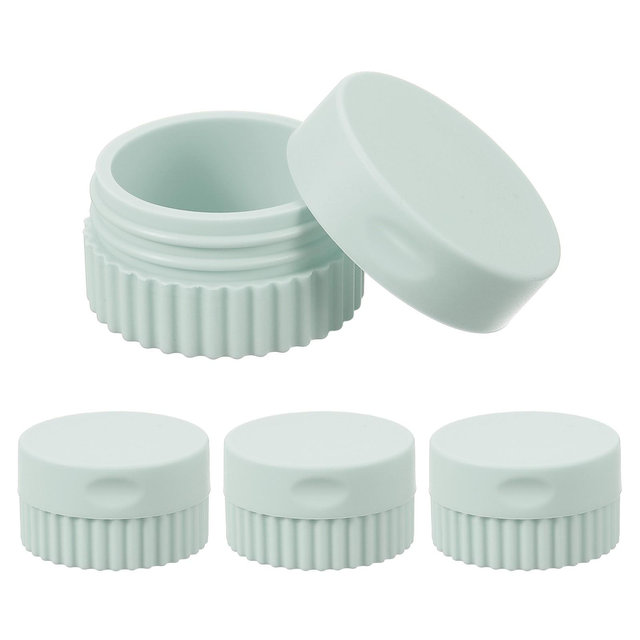 Unique Bargains Silicone Cream Leakproof Travel Decorative Jars 0.68oz 4 Pcs Light Gray