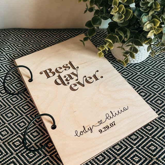 Personalized Wedding Card Keeper | Engraved Baltic Birch Wood