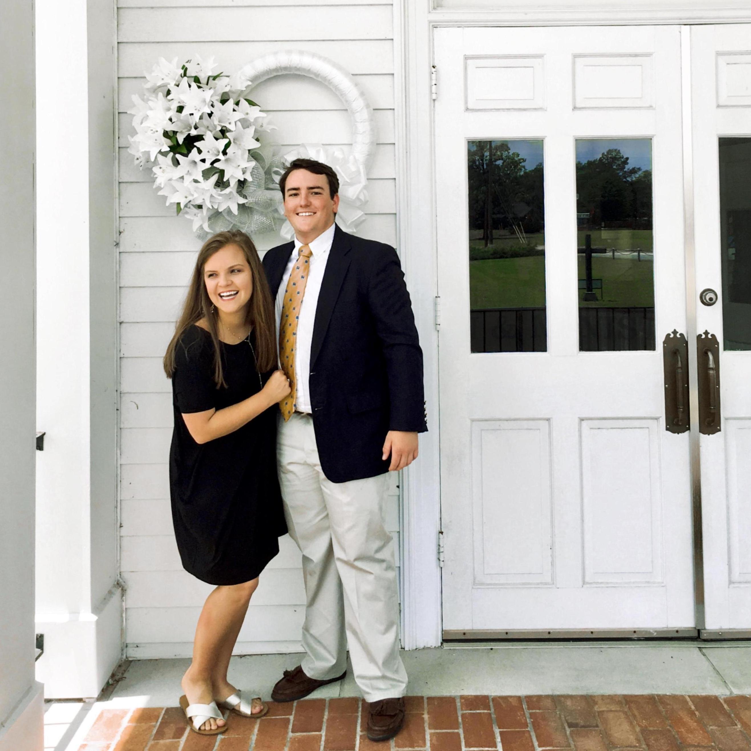 This picture was taken in front of Liberty UMC, where our ceremony will be!