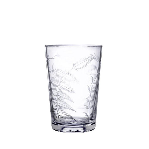 Crystal Tumblers with Fern Design, Set of Six