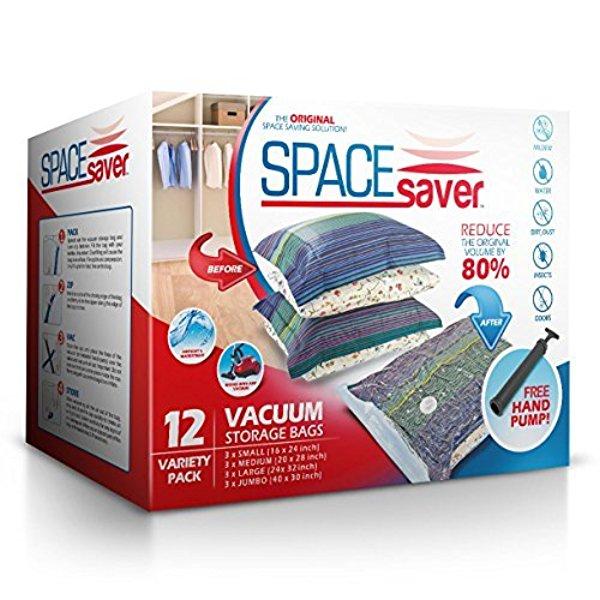 SpaceSaver Premium Vacuum Storage Bags (Lifetime Replacement Guarantee) Variety Pack (3 x Small, Medium, Large & Jumbo)