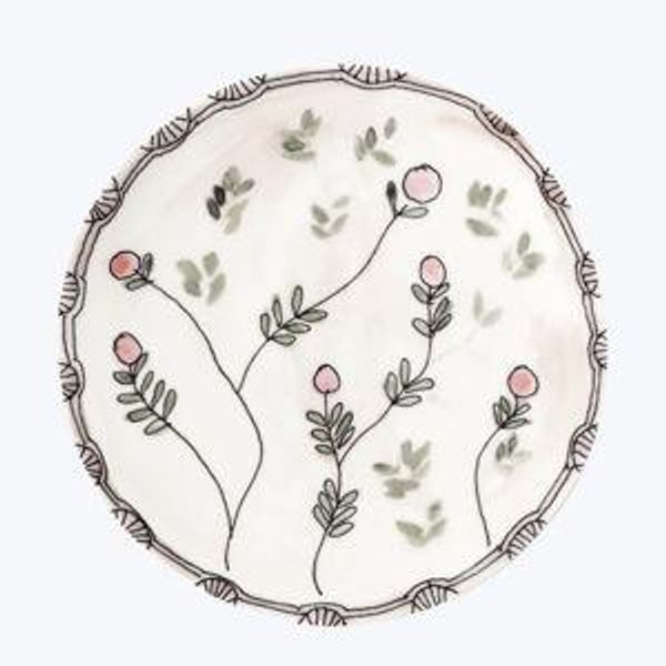 Midnight Flowers Dessert Plate