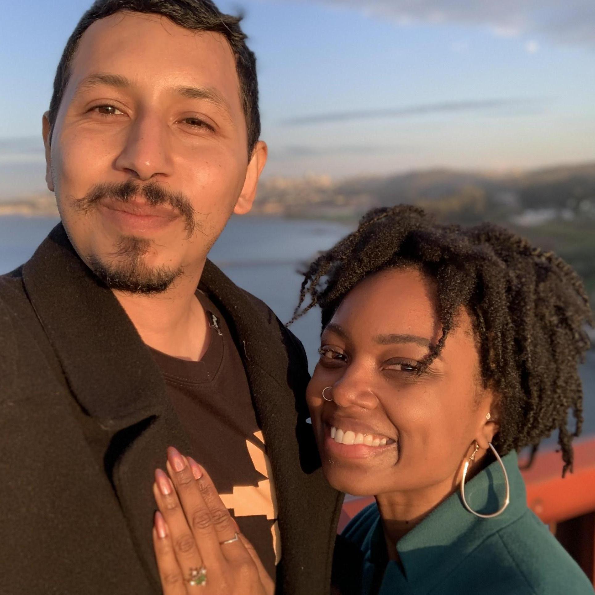 Engaged on the Golden Gate Bridge