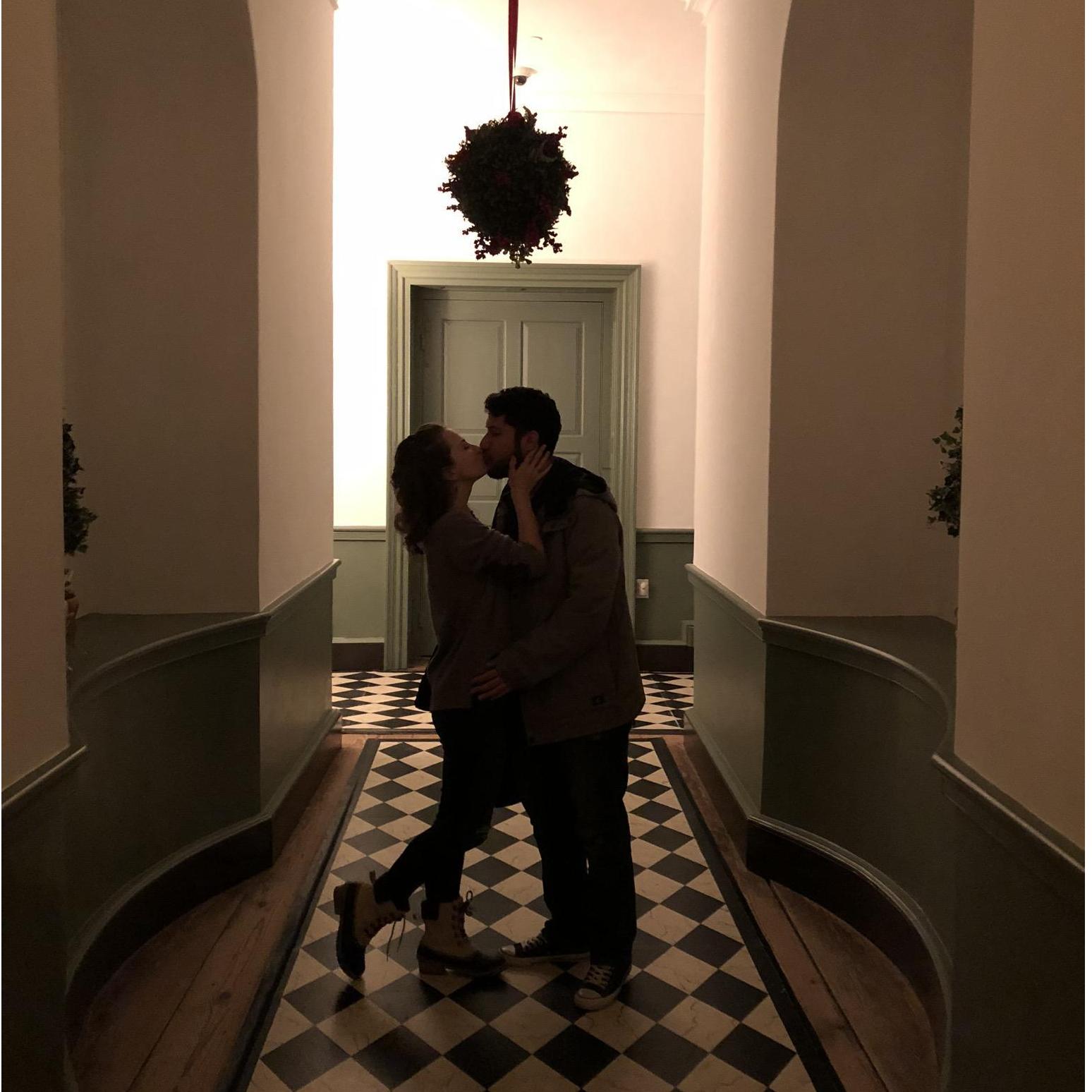 Catching a mistletoe moment
