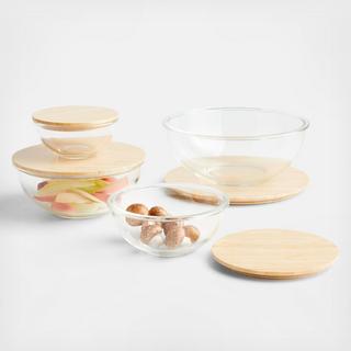 4-Piece Mixing Bowl with Bamboo Lid Set