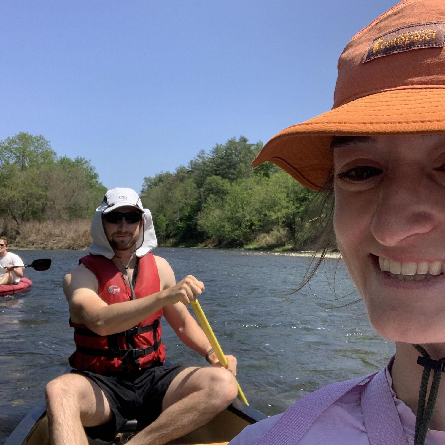 Canoing for Michael's birthday weekend in 2023 on the Winooski River
