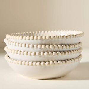 Lyon Portuguese Stoneware Pasta Bowls, Set of 4