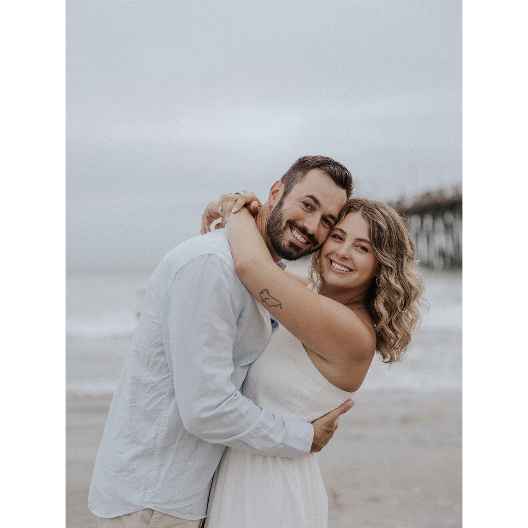 Our engagement photos on the beach in Oceanside where Daniel proposed
