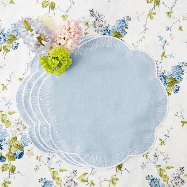 Alathea Sky Blue Linen Placemats (Set of 4)