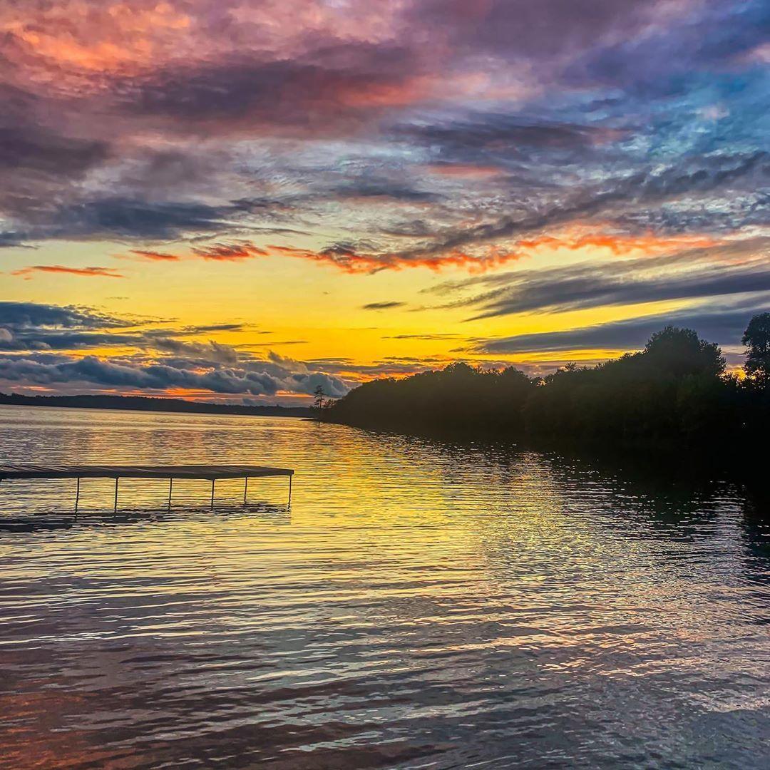 A classic Golden Lake sunset on the waterfront