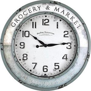 FirsTime® Vintage Grocery Round Wall Clock in Teal