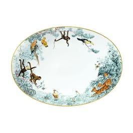 Hermès Carnets d' Equateur Oval Platter, Medium