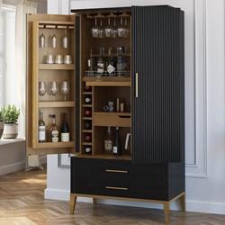 Lausanne 2-Tone Solid Wood Modern Tall Black Bar Cabinet Armoire ( SKU # 329773859IND )