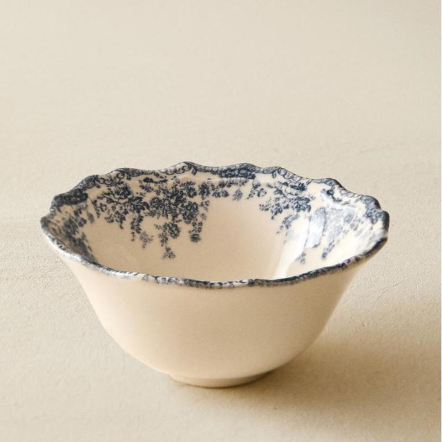Floral Earthenware Snack Bowl